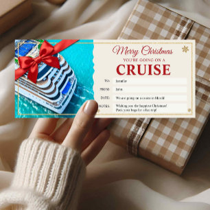 Surprise Cruise Christmas Reveal Gift Ticket Card