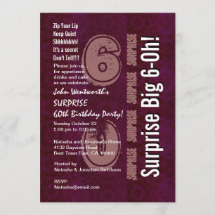 Surprise Custom Year Birthday Vintage Wine Invitation