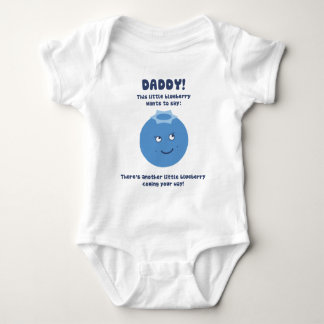 Surprise Daddy! Expecting new baby (blueberry)! Baby Bodysuit