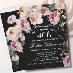 SURPRISE Elegant Floral 40th Birthday Party Invitation<br><div class="desc">Start this special Surprise 40th birthday celebration in a elegant style with this beautifully feminine gentle floral invitation with watercolor mixed wildflowers and trailing greenery. All of the text can be personalized for your party including the guest of honor's age. This invitation may be ordered as a printed invitation for...</div>