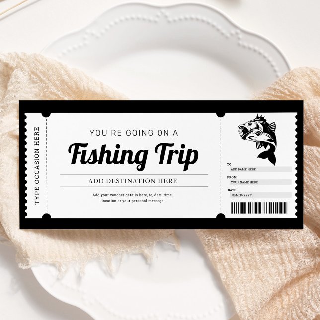 Surprise Fishing Trip Gift Ticket Voucher Invitation (Creator Uploaded)