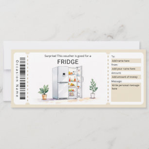 Surprise Fridge Gift Certificate  Invitation