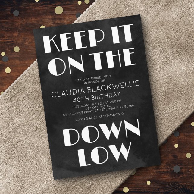 Surprise Fun Down Low Birthday Invitation (Creator Uploaded)