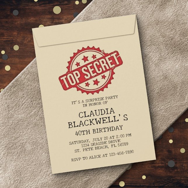 Surprise Fun Top Secret Birthday Invitation (Creator Uploaded)