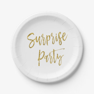 Surprise Gold Foil Birthday Party Plates