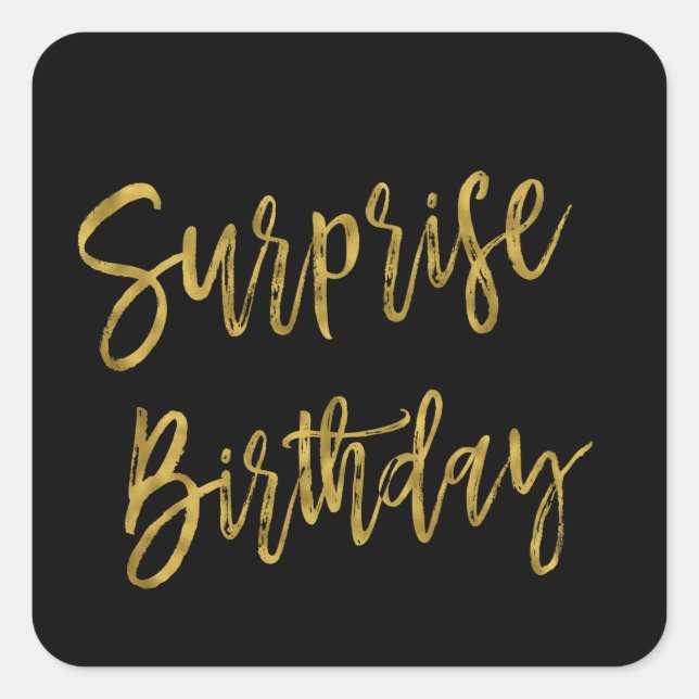 Surprise Gold Foil Birthday Sticker (Front)