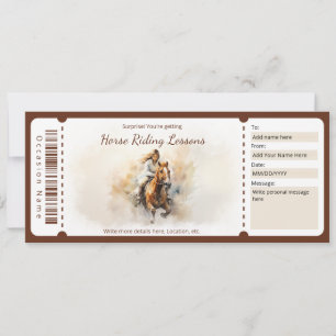 Surprise  Horse Riding Gift Certificate Template