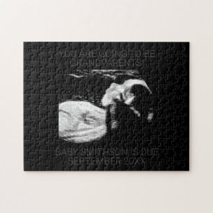 Surprise I'm Pregnant Secret Message Solid Black Jigsaw Puzzle