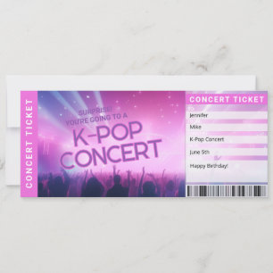 Surprise K-Pop Fan Gift Concert Ticket Reveal Card
