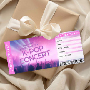 Surprise K-Pop Fan Gift Concert Ticket Reveal Card