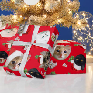 Surprise kitty Christmas wrapping paper