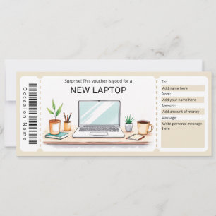 Surprise Laptop Gift Certificate Invitation