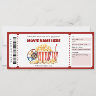 Surprise Movie Night Ticket Template
