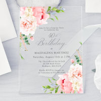 SURPRISE PARTY 40th Birthday Pink Peony Floral
