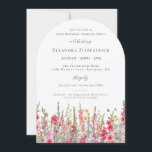 SURPRISE PARTY 65th Birthday August Birth Flower Invitation<br><div class="desc">Perfect invitation for an August birthday party. Pink gladiolus is the birth flower for that month. It forms a pretty watercolor bottom border on this floral personalised invitation. All text is editable</div>