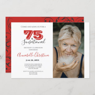 SURPRISE PARTY 75th Birthday 75 & SENSATIONAL Invitation