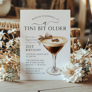 SURPRISE PARTY A Tini Bit Older Martini 21st Invitation