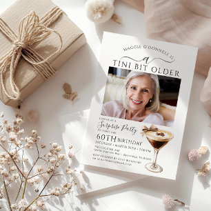 SURPRISE PARTY A Tini Bit Older Martini 60th Invitation