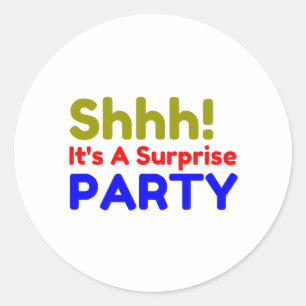 SURPRISE PARTY CLASSIC ROUND STICKER