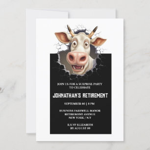 Surprise party   Funny cow retirement business  Invitation