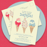 Surprise Party Ice Cream 19th Birthday Invitation