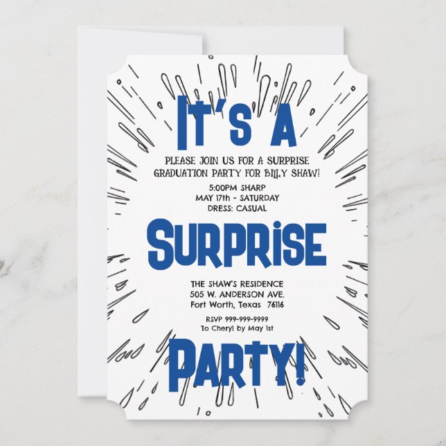 Surprise Party  Invitation (Front)