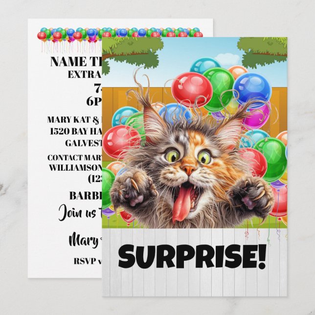 SURPRISE Party Invitation (Front/Back)