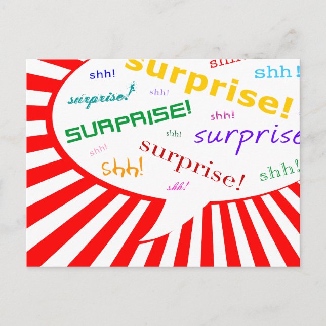 surprise party invitation : comic speech bubble postcard (Front)