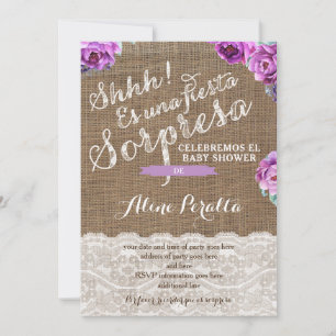 Surprise party Invites for Latina Lady, Sorpresa