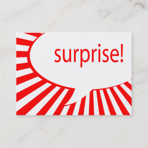 surprise party speech bubble business card