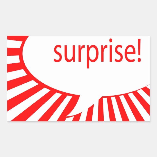 surprise party speech bubble rectangular sticker (Front)
