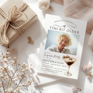 SURPRISE PARTY Tini Bit Older Martini 100th Invitation