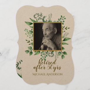 SURPRISE PHOTO Retirement Invitation Leaves Kraft