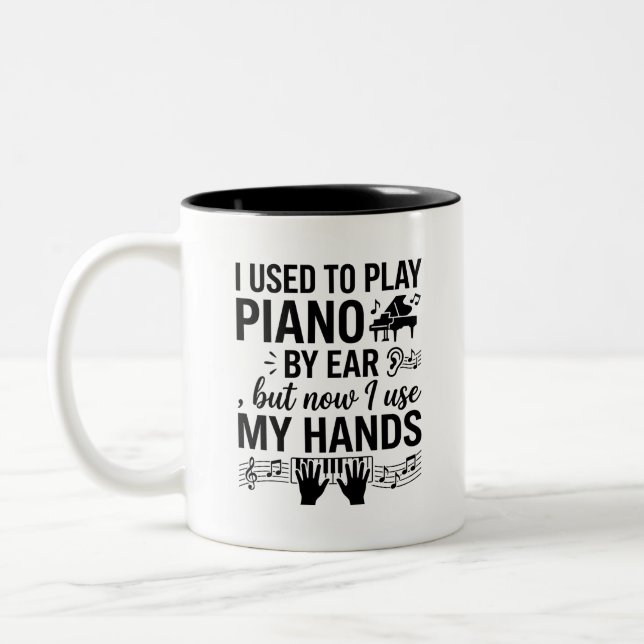 Surprise Piano Hands Mug Two-Tone (Left)