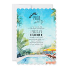 Surprise Pool Party Watercolor Adult Birthday