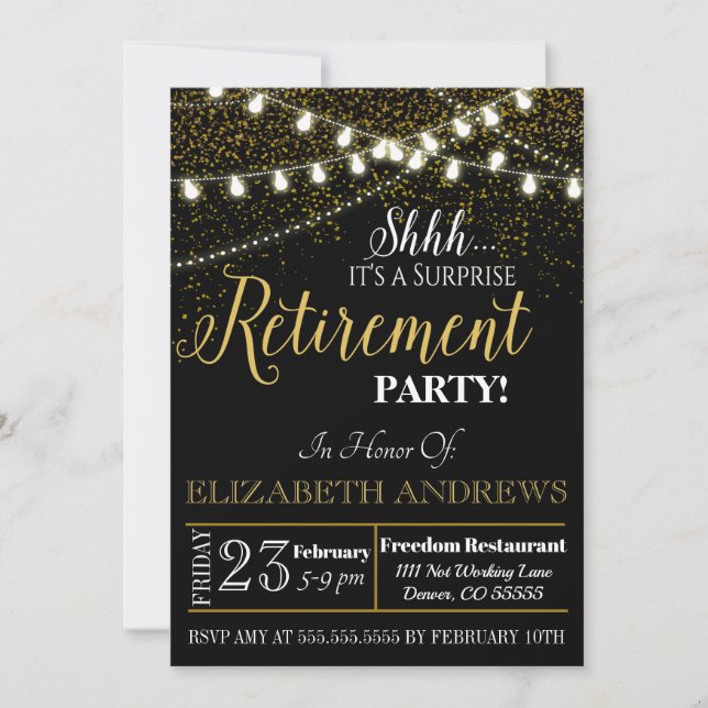 Surprise Retirement Invitation - Nurse, Teacher (Front)