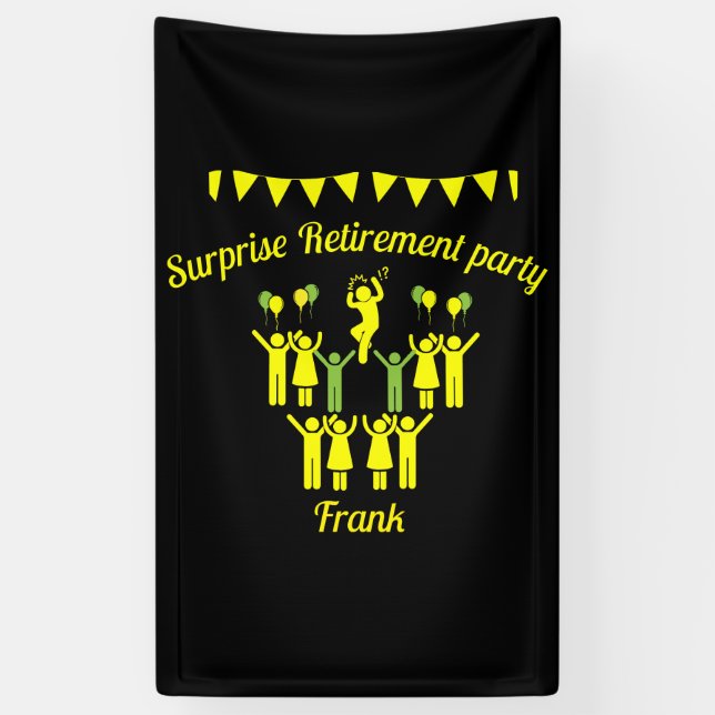 Surprise Retirement Parties Banner (Vertical)
