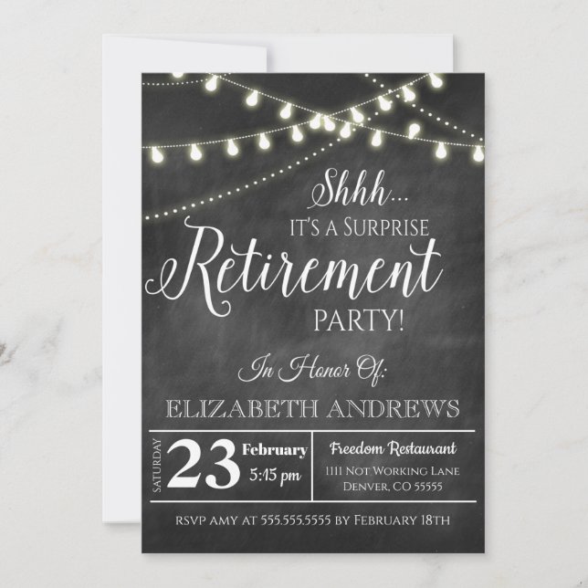 Surprise Retirement Party Invitation (Front)