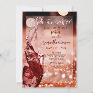 Surprise Retirement Party Invitation Rose Gold