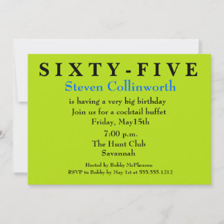 Surprise SIXTY-FIFTH Birthday Invitation