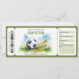 Surprise Soccer Game Gift Voucher Invitation