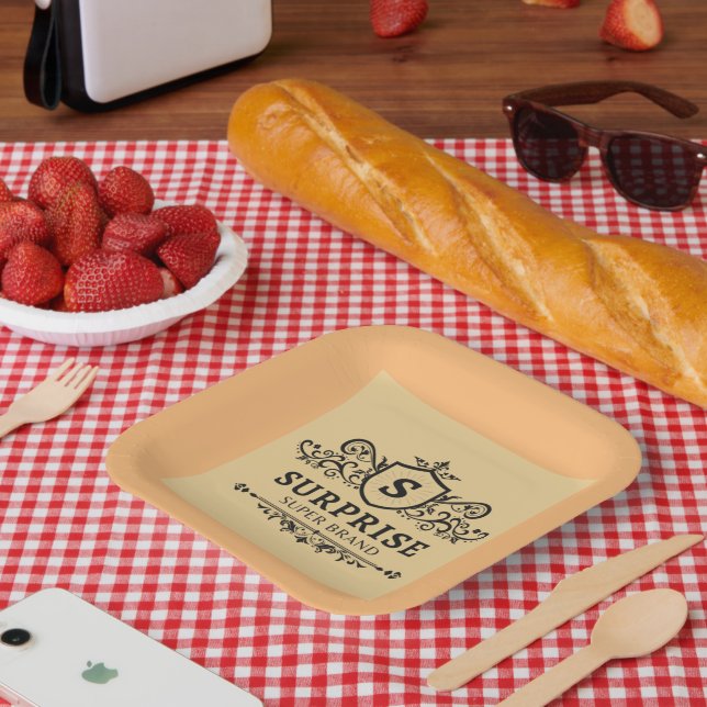 surprise super brand luxury wedding party modern b paper plate (Picnic)