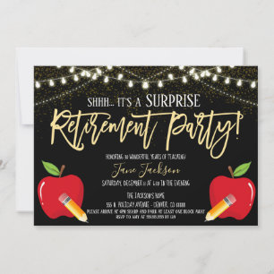 Surprise Teacher Retirement Party Invitation