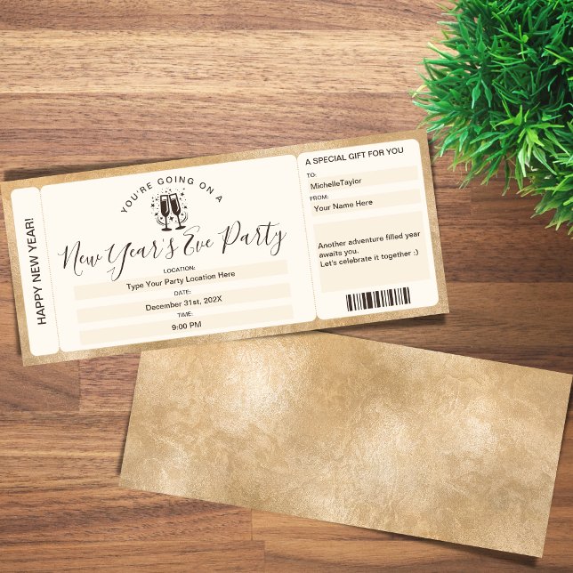 Surprise Ticket New Year Eve's Party Voucher Invitation (Creator Uploaded)