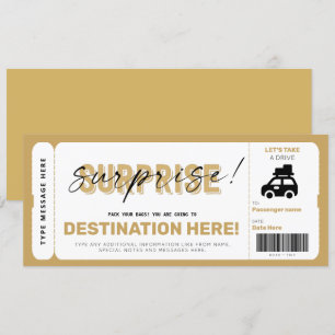 Surprise Trip Voucher Road Trip Fake Gift Ticket
