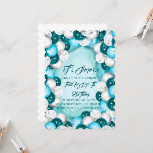 Surprise Turquoise Birthday Invitation, Adult Birt Invitation