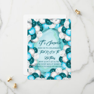 Surprise Turquoise Birthday Invitation, Adult Birt Save The Date