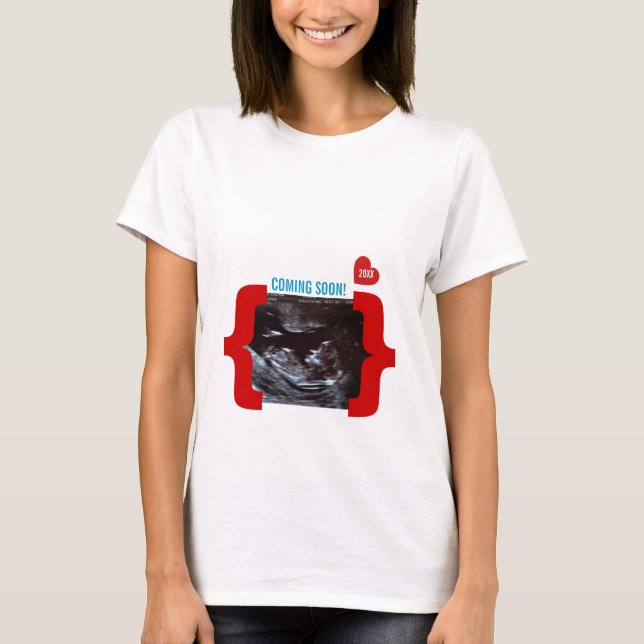 Surprise Ultrasound Sonogram Announcement T-Shirt (Front)