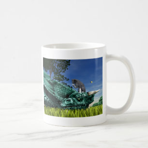 Surprise Visitor - Cute Cat on Dragon’s Head Coffee Mug
