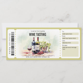 Surprise Wine Tasting Gift Certificate Template